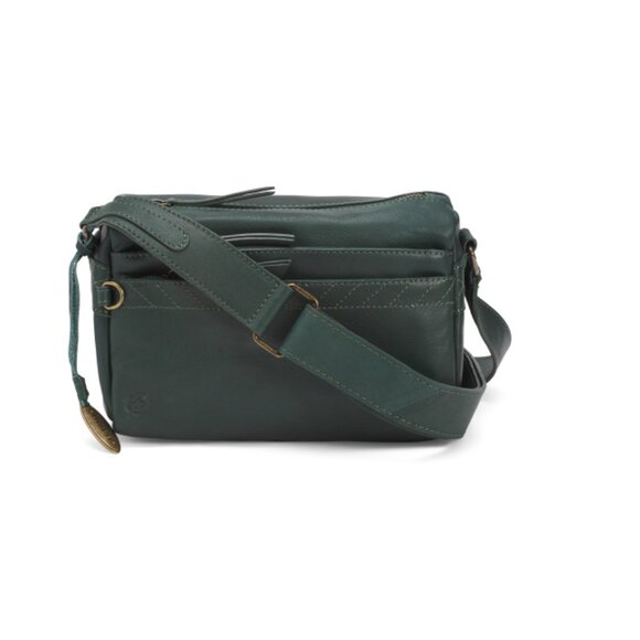 BORN Deep Green Leather Sandro East West Crossbody - Picture 1 of 2